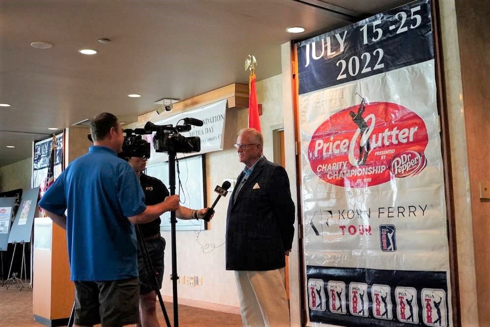 Jerald Andrews, PCCC executive director, is interviewed June 13 during the tournament's media day.